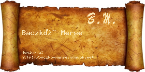 Baczkó Merse névjegykártya